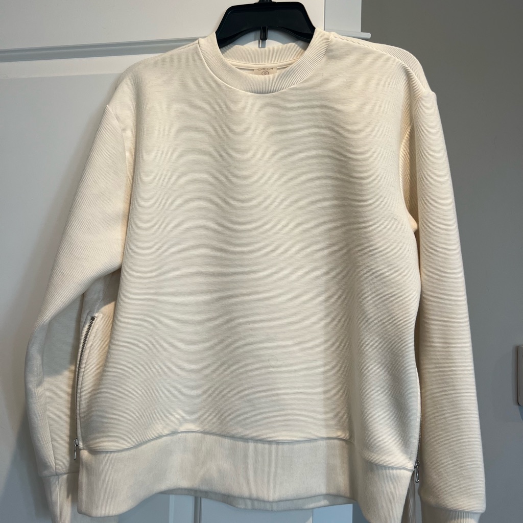 Calia By Carrie Underwood Cream Crewneck Sweater